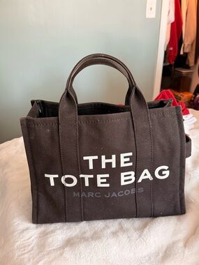 Marc Jacobs Black Canvas 'The Tote Bag' Mini Tote